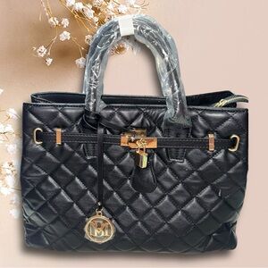 Badgley Mischka NWT Elegant Black Quilted Handbag - $198 Retail